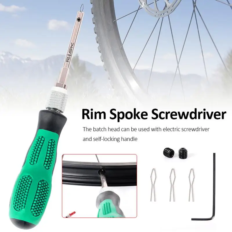 Bike Spoke Tension Tool Wheel Spoke Cap Holder Removal Wrench Bicycle Rim Spoke Screwdriver Kit For Wheel Alignment Tool