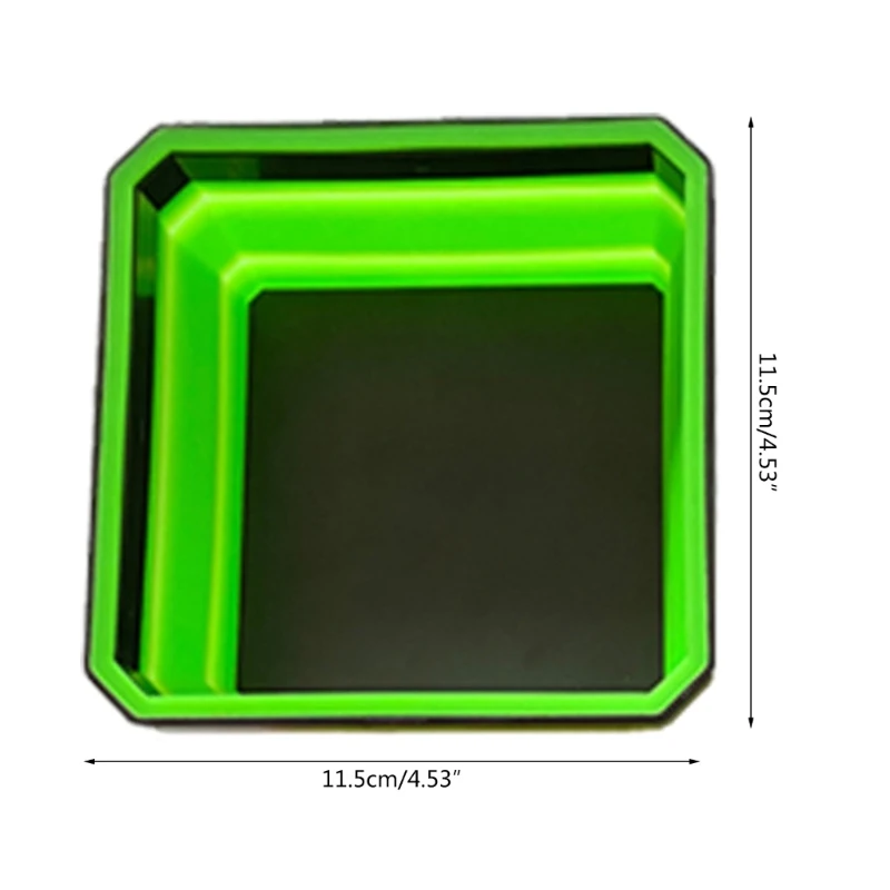 Foldable Silicone Tools Parts Tray Screw Storage Box Collapsible Tool Storage Holder Box 4.5in