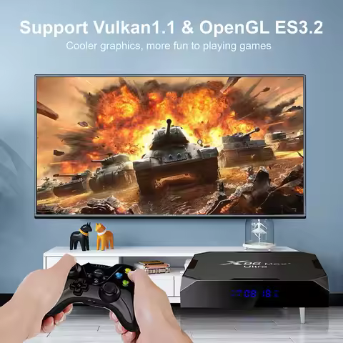 New Android 11 X96Max Plus Ultra TV Box Support Amlogic S905X4 4GB 32GB 64GB Mail-G31 MP2 8K Wifi BT Media Player TV Set Top Box