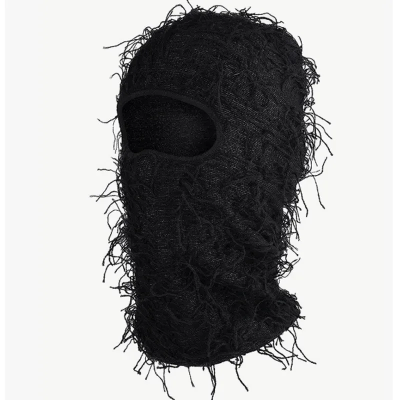 New Knitted Warm Face Mask Head Set Personality Camouflage Jacquard Single Hole Bag Hair Hat Ski Windbreaker