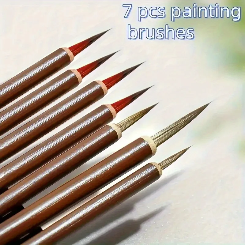 Pinceles de arte de líneas finas, pinceles de pintura digitales hechos a mano, caligrafía china y diseñados con precisión