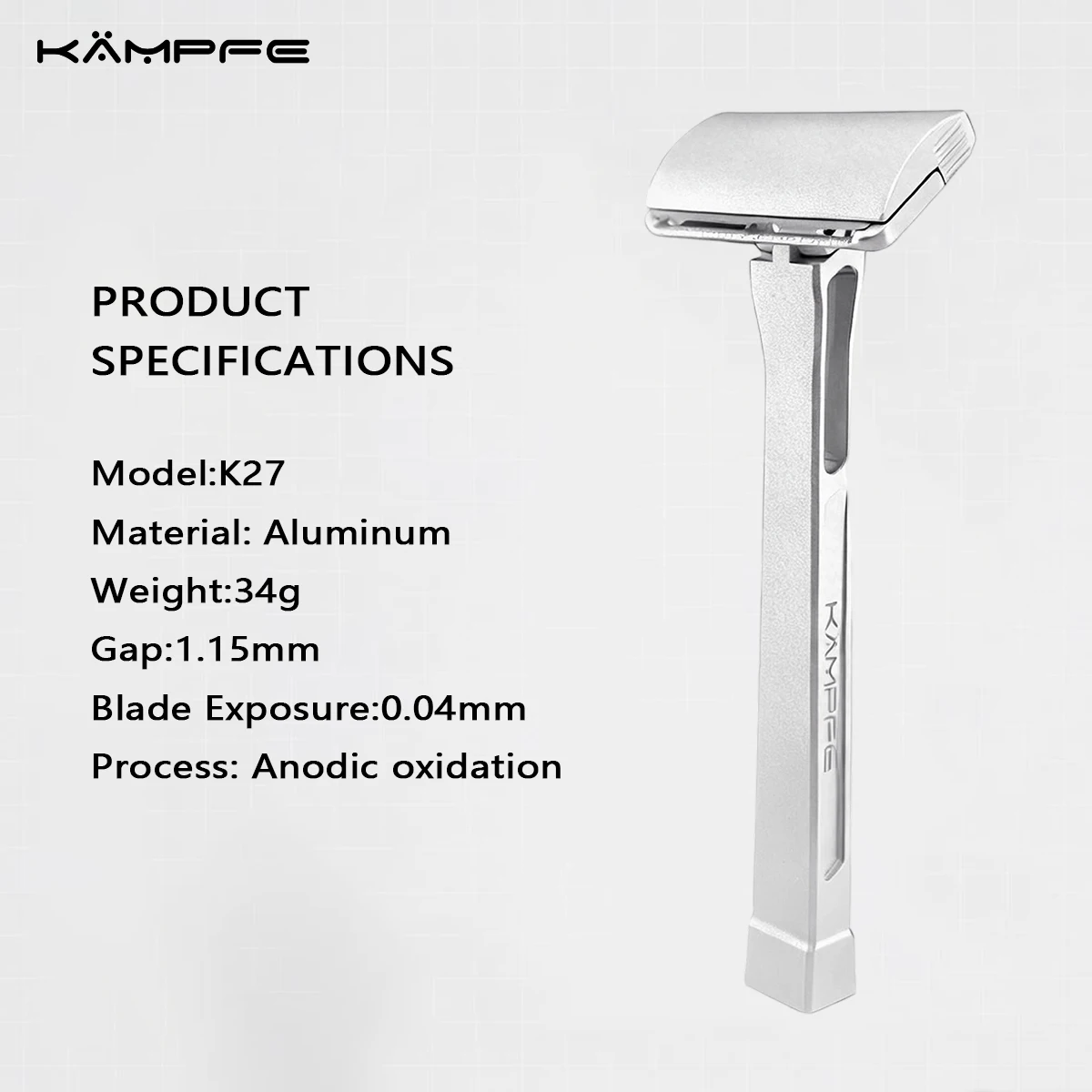 KAMPFE Vintage CNC Aluminum GEM Blade Razor Single Edge Manual Shaving Classic Metal Shaver  Smooth Close Shave Gift for man