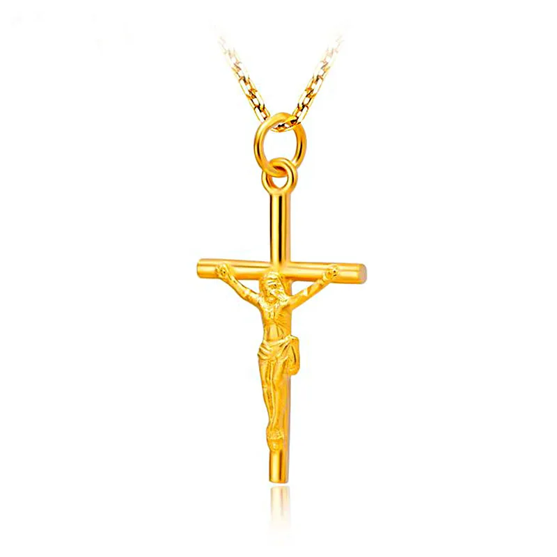 

925 Sterling Silver Necklace Gold Cross Pendant Stylish Minimalist Birthday Party Wedding Anniversary Jewelry Gift for Ladies