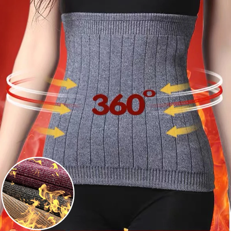 Winter Cashmere Wool Waist Belts For Fitness Warmer Wool Waist Support Comfortable Lumbar Brace Stomach Cold Stomach Protection