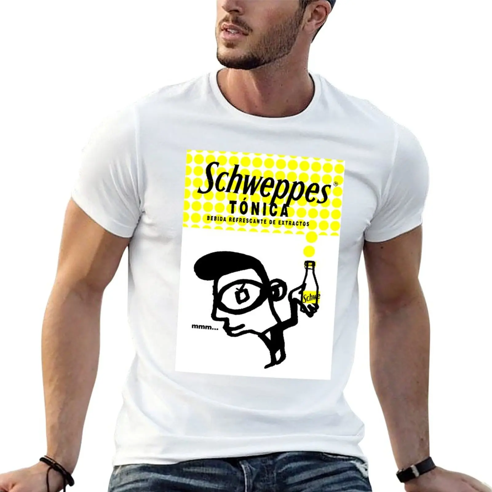 Camiseta Schweppes para hombre, camiseta de algodón de alta calidad, camisetas gráficas para hombre, camiseta