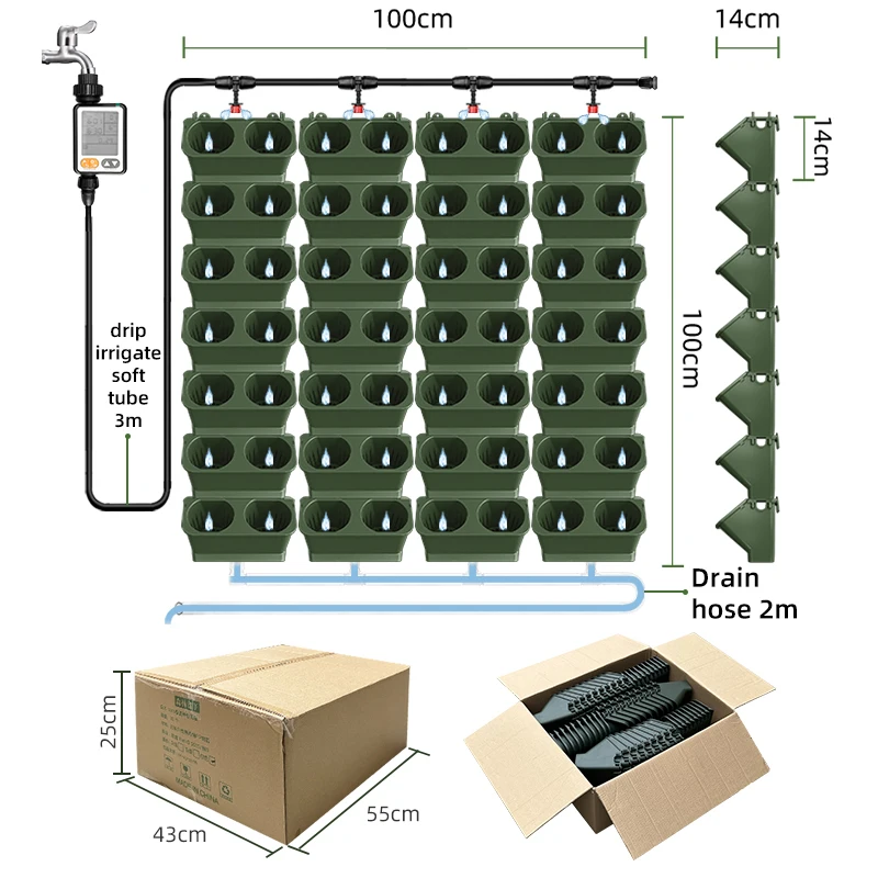 1 m² Plant Wall Flower Pot Automatic Drip Irrigation Set Gardening Timer Balcony Garden Intelligent Watering System