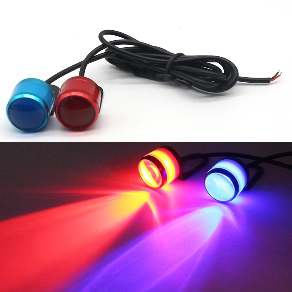 

2x Strobe Motorcycle LED Signal Lamp Eagle Eye Light DRL Multicolor Motocross Spotlight Daytime Running Lights Warning Bulb 12V