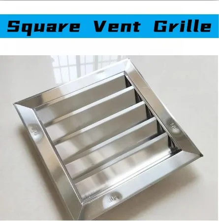 

201/304 6/8/10/12inch Stainless Steel Square Vent Grille Exterior Wall Exhaust Vent Exhaust Ventilation Window Ventilation Cover