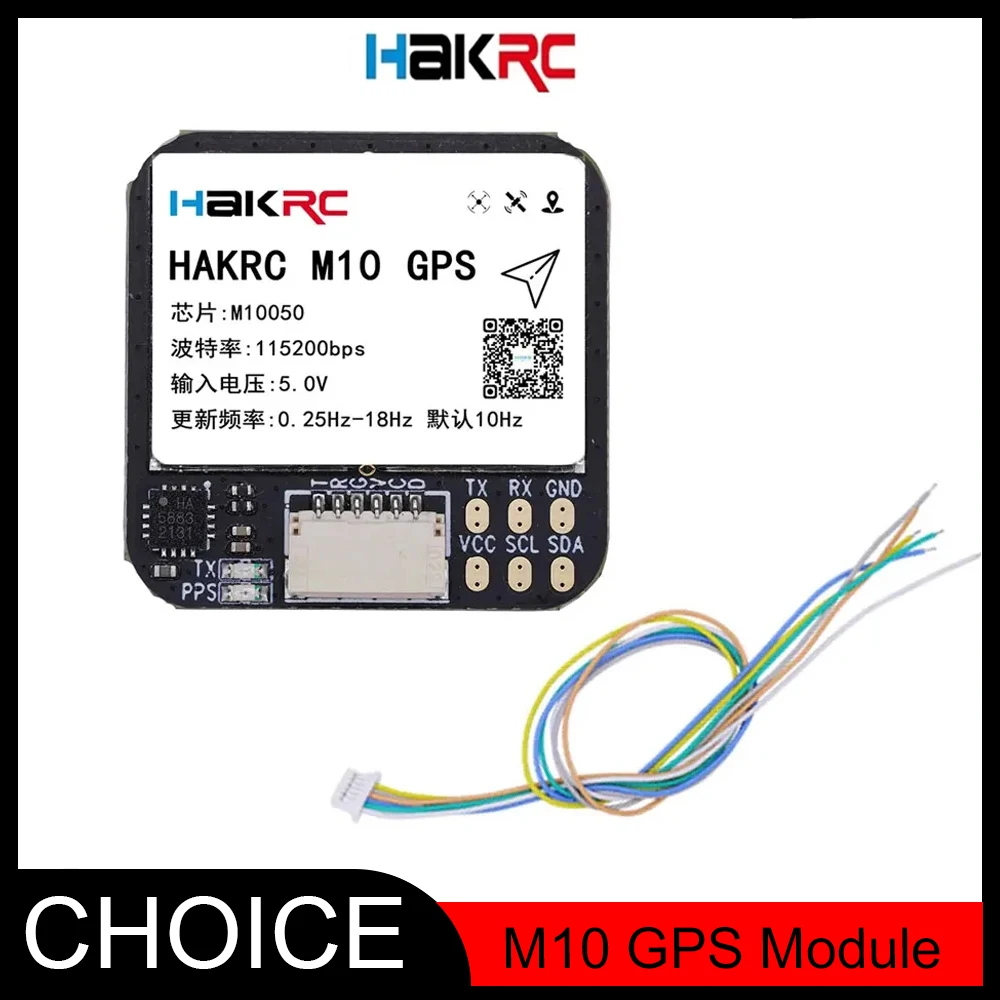 

GPS-модуль HAKRC M10 с компасом QMC5883 — двойной протокол, вход 5 В, 25x25 мм для самолета дальнего действия FPV