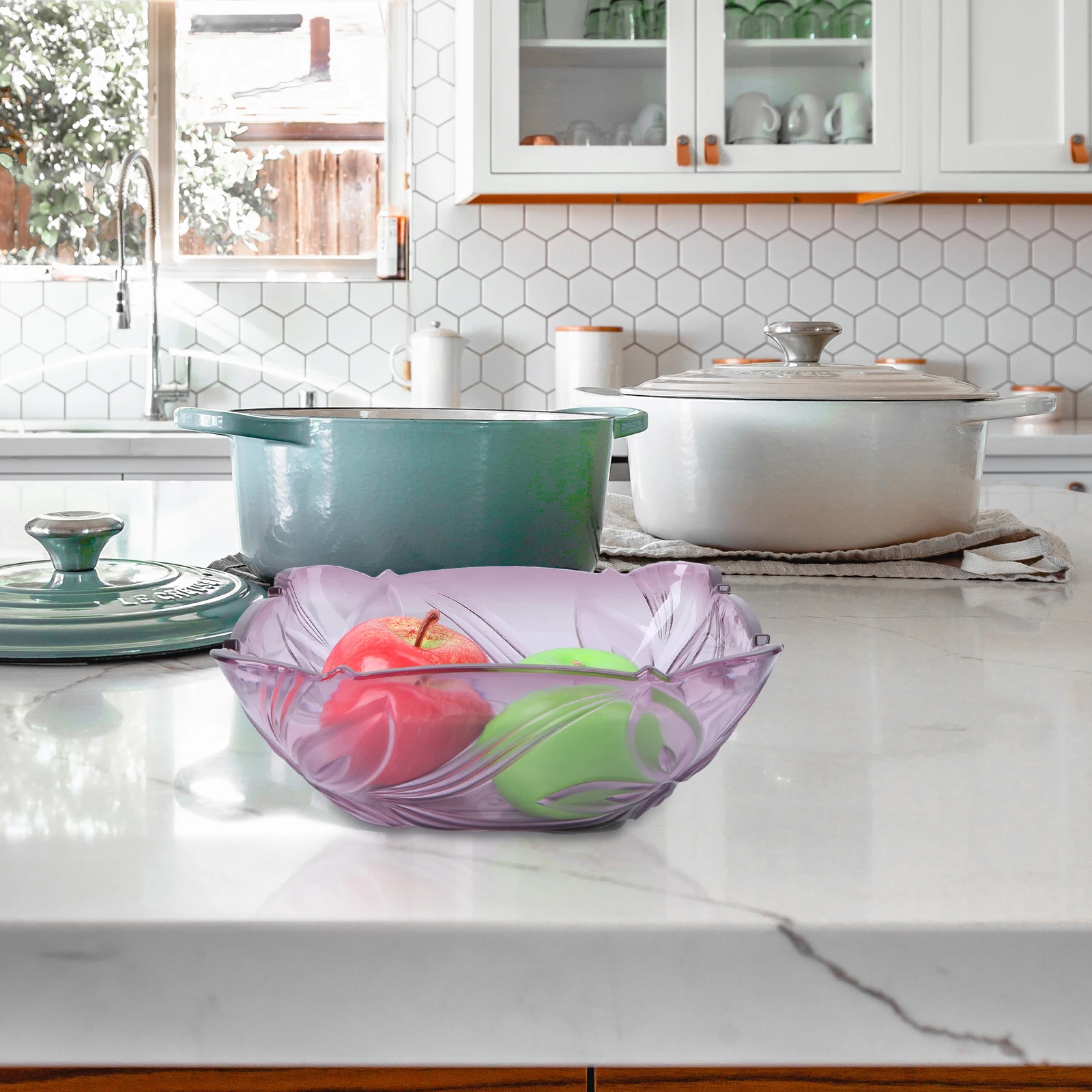 

1Pcs Household Snack Tray Creative Transparent Plastic Fruit Plate Storage Candy Container Organizer Fruit Dish