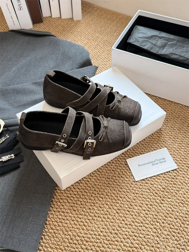 y3z-ballet-flats-women's-square-head-red-bow-knot-color-worn-belt-bule-faionable-casual-oes-suitable-for-all-seasons