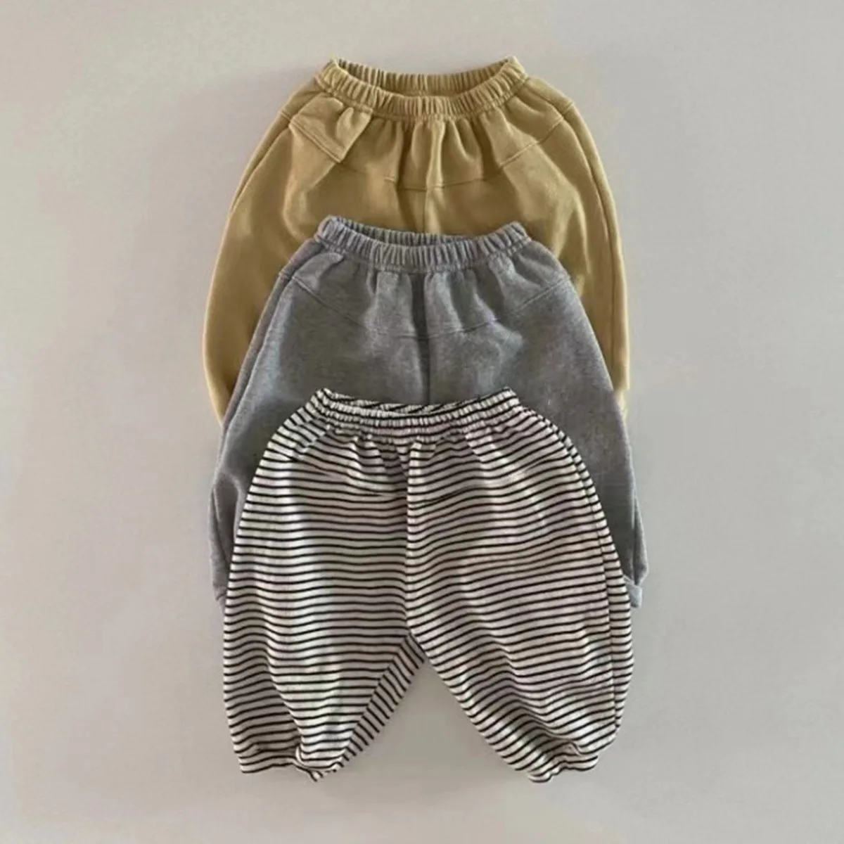 Autumn Winter New Baby Loose Trousers Thicken Infant Girl Boy Striped Sweatpants Toddler Casual Pants Kids Warm Harem Pants