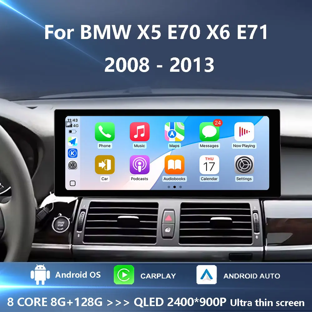 

For BMW X5 E70 X6 E71 2008 - 2013 CCC CIC System Carplay Android Intelligent System Car Radio Multimedia Player GPS Navi BT WiFi