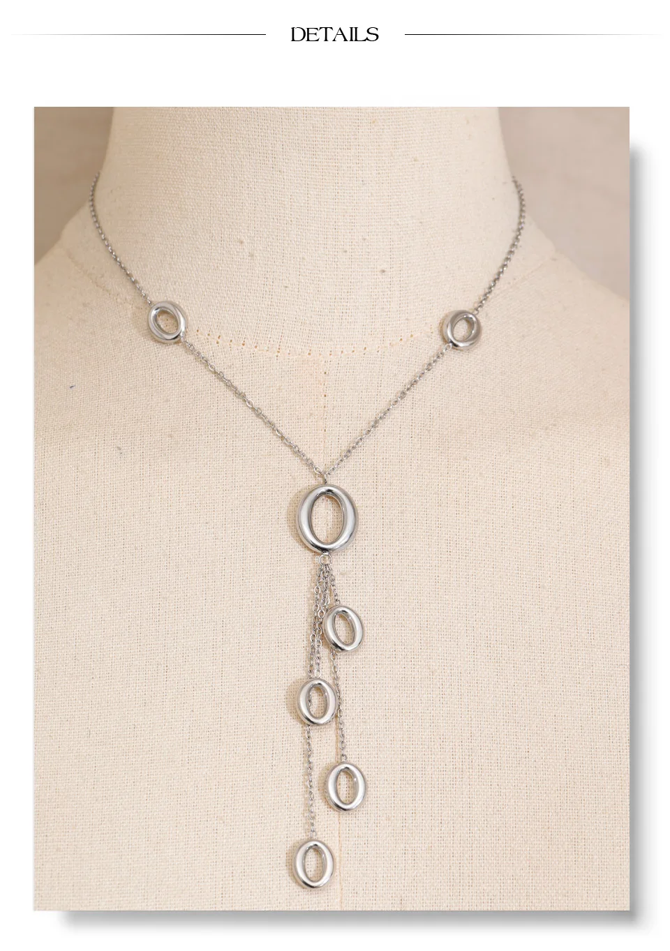 Yhpup Edelstahl Runde Hohl Quaste Anhänger Tropfen Halskette Neuheiten 16K PVD Überzogene Mode Charme Schmuck für Frauen – Detail 6