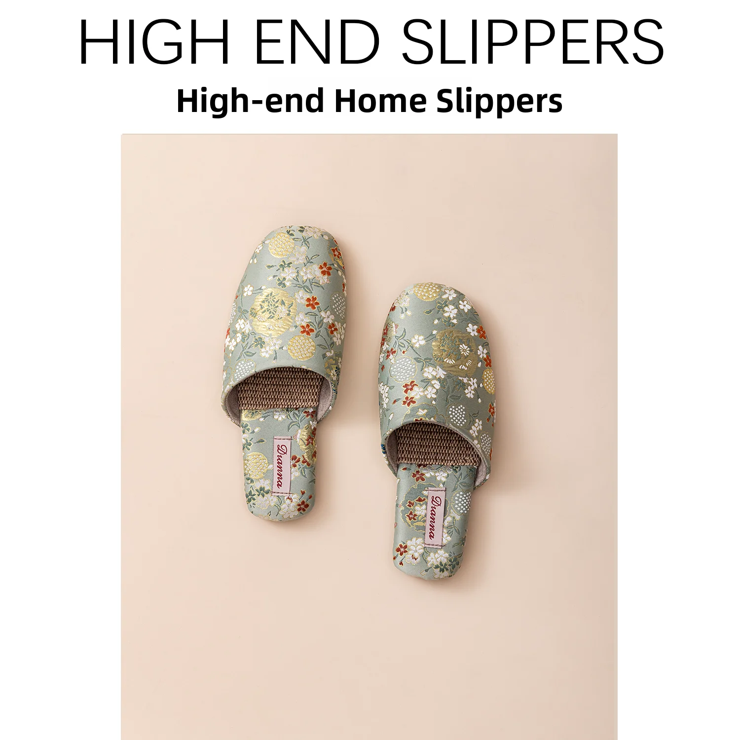 

Льняные тапочки с вышивкой Ele для женщин, противоскользящие для домашнего использования, можно носить на улице, летний цветочный узор на плоской подошве