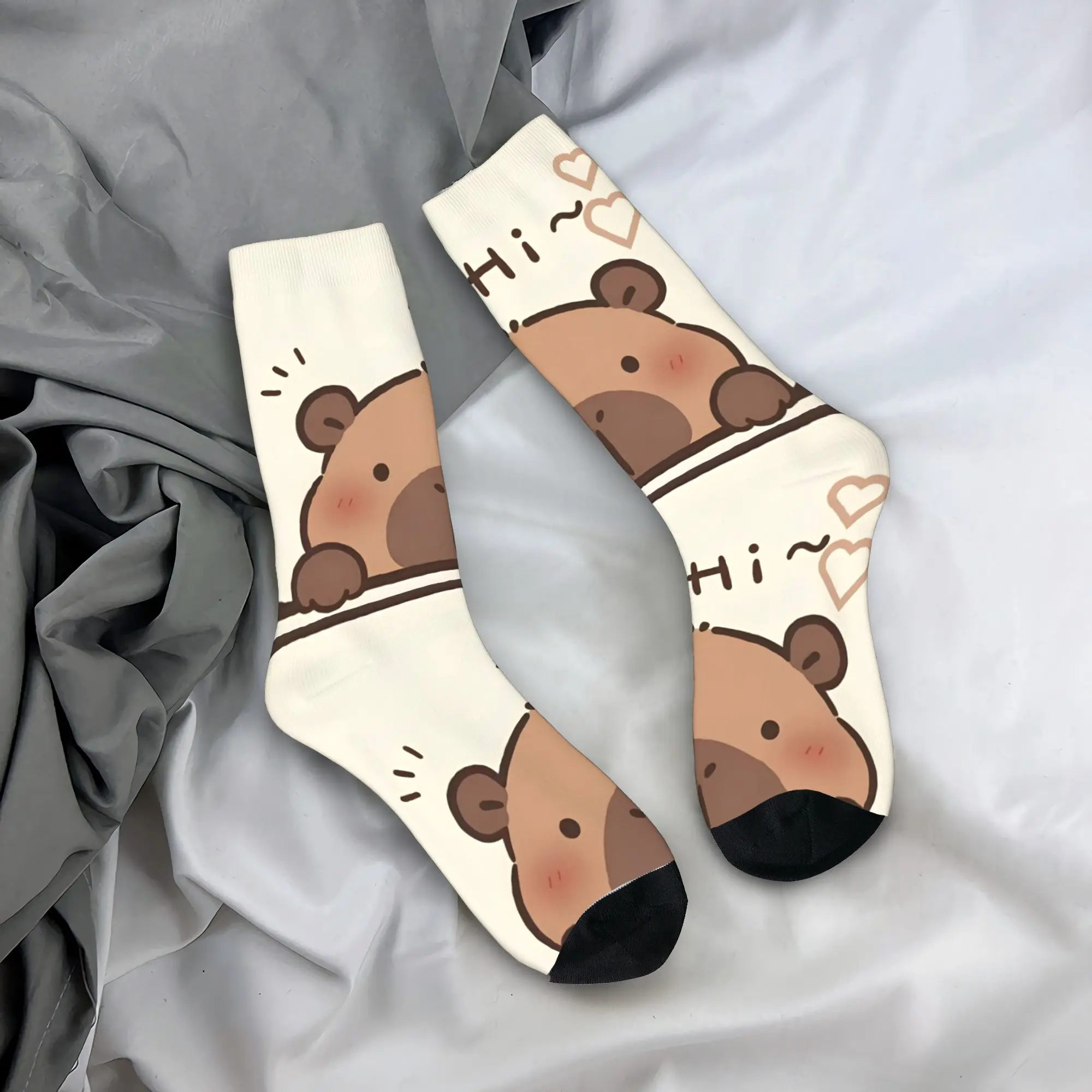 

Носки для пар, милые чулки с капибарой, нескользящие удобные носки, зимние спортивные носки для бега в готическом стиле