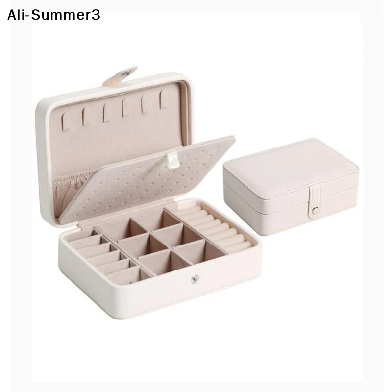 

Jewelry Box Portable Storage Organizer Earring Rings Holder Pu Leather Fashion Large Capacity Women Jewelry Display Travel Case