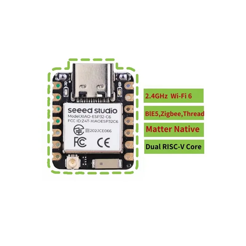 Для XIAO ESP32C6-2.4 Ghz Wi-Fi 6, Bluetooth 5.3 для Zigbee Thread (802.15.4), Rain Maker ESP, AWS Iot, Microsoft Azure-N36R