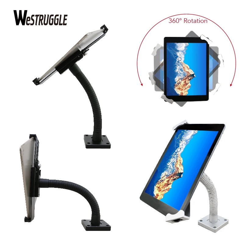 Imagem -04 - Suporte de Montagem na Parede Gooseneck Tabletop Suporte Anti-roubo Fechadura e Chaves Tablet Segurança 713