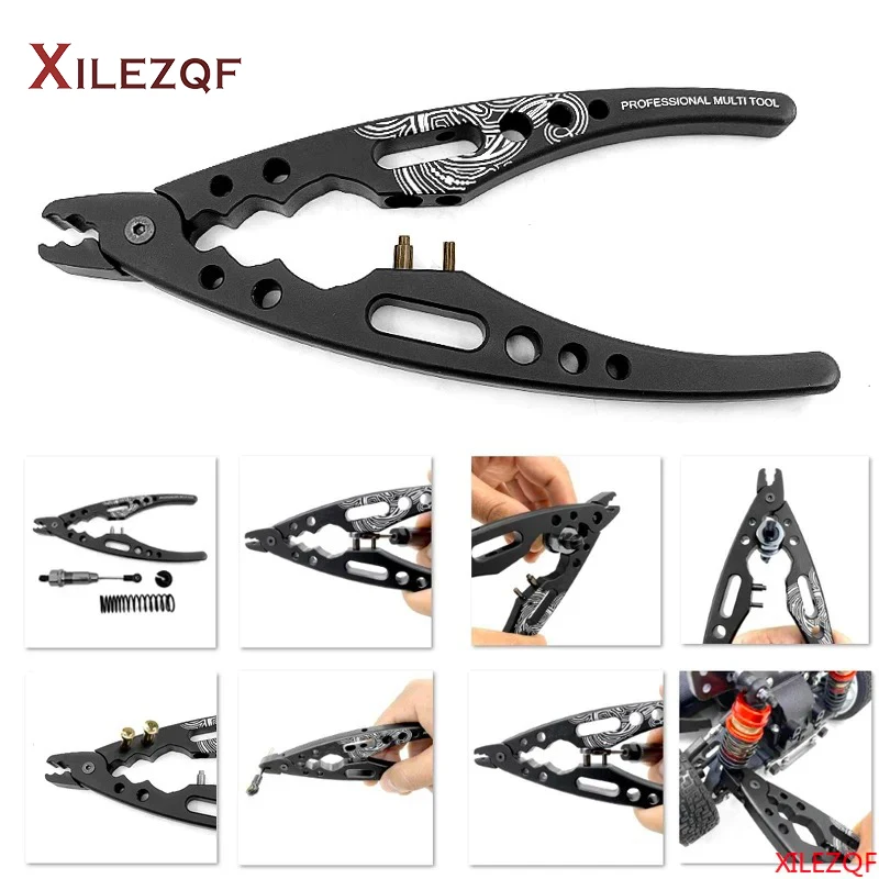 Shock Shaft Ball End Multi-Function Pliers Repair Assembly Clamp Tools For 1/10 1/8 RC Model Car RC Crawler Car 94111 1/24