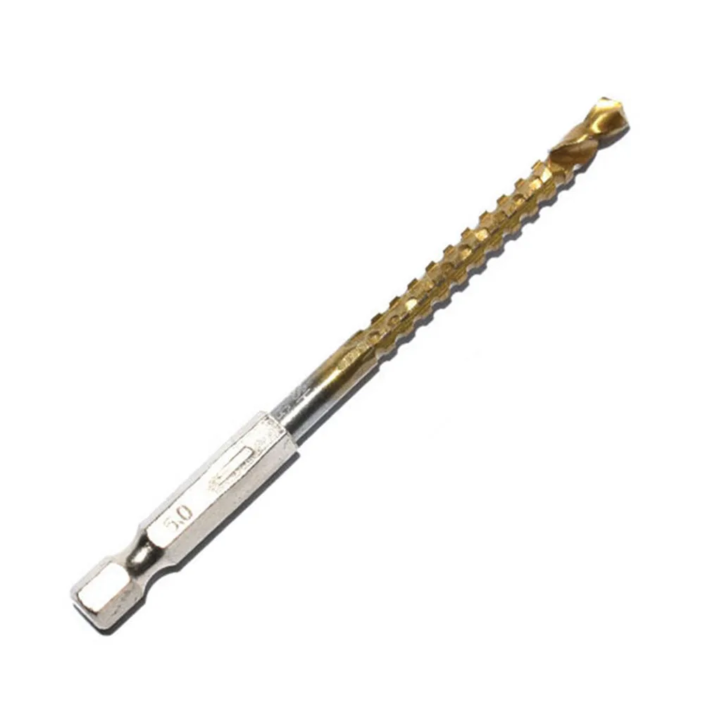 Hex Shank Drill Bit Punch Tools High Hardness Metal Titanium Auger Titanium Plating 1pc Drill Bits High Quality New