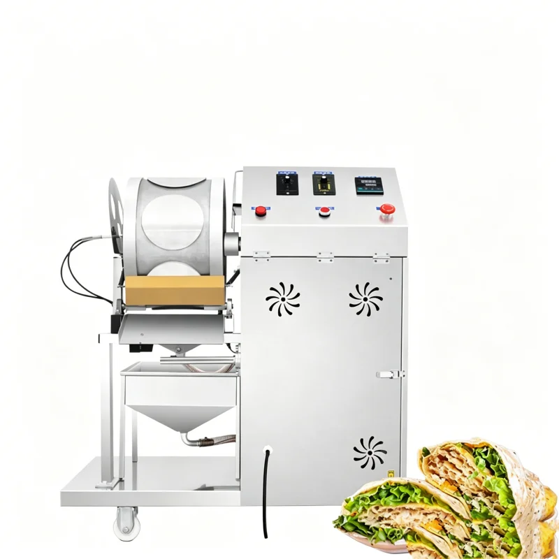Commercial Automatic Spring Roll Wrapper Machine Electric Crepe Maker Roast Duck Pancake Making Machine with 1 Year Warranty