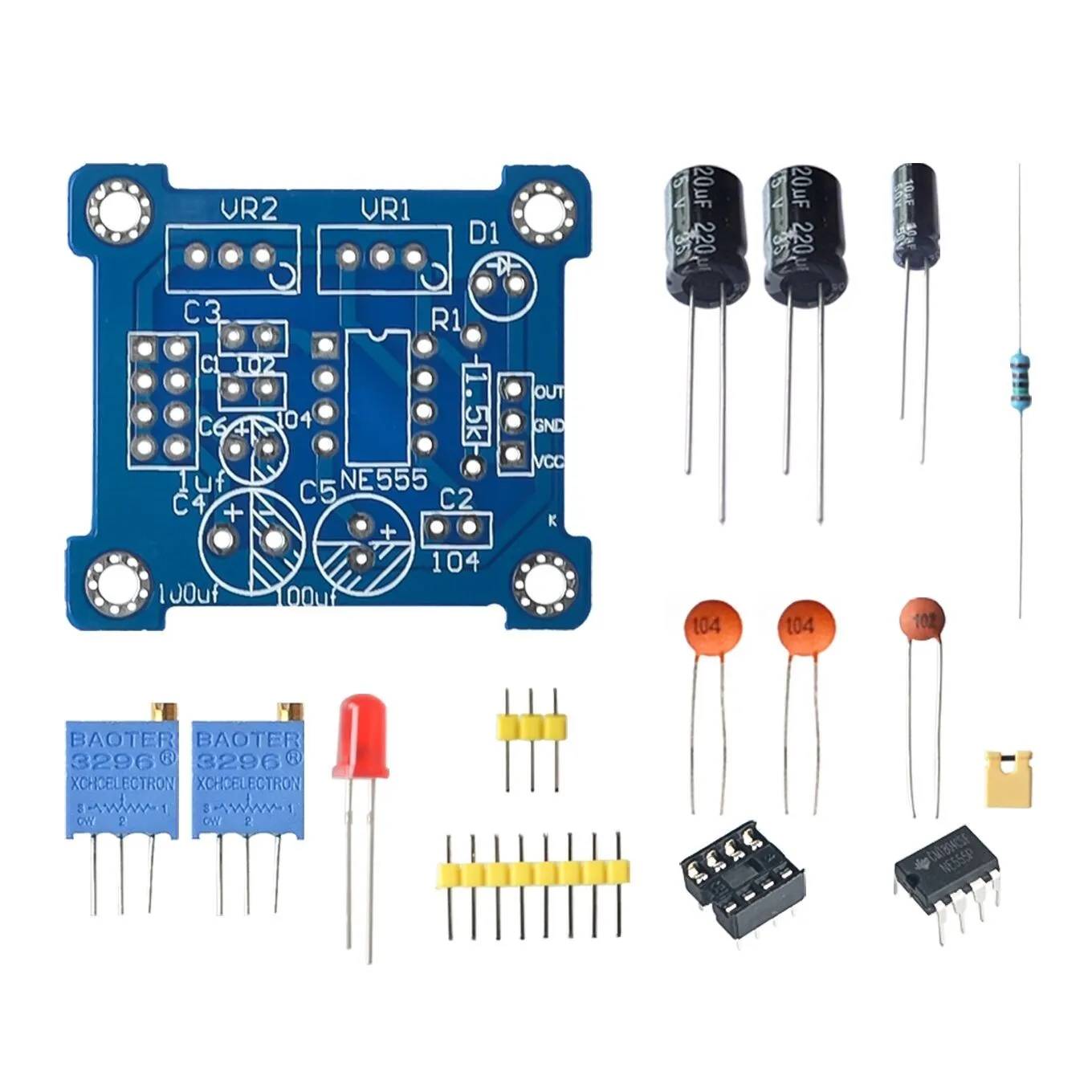 NE555 Pulse Generator Pulse Starter Duty Cycle and Frequency Adjustable Module DIY Kit Oscillator Square Wave Signal Generator