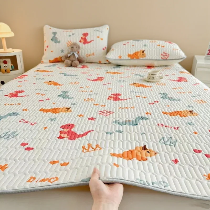 1pc Anti slip bed sheet cute children's bed sheet  not including pillowcase 1 latex thick quilted mattress Summer printed cool