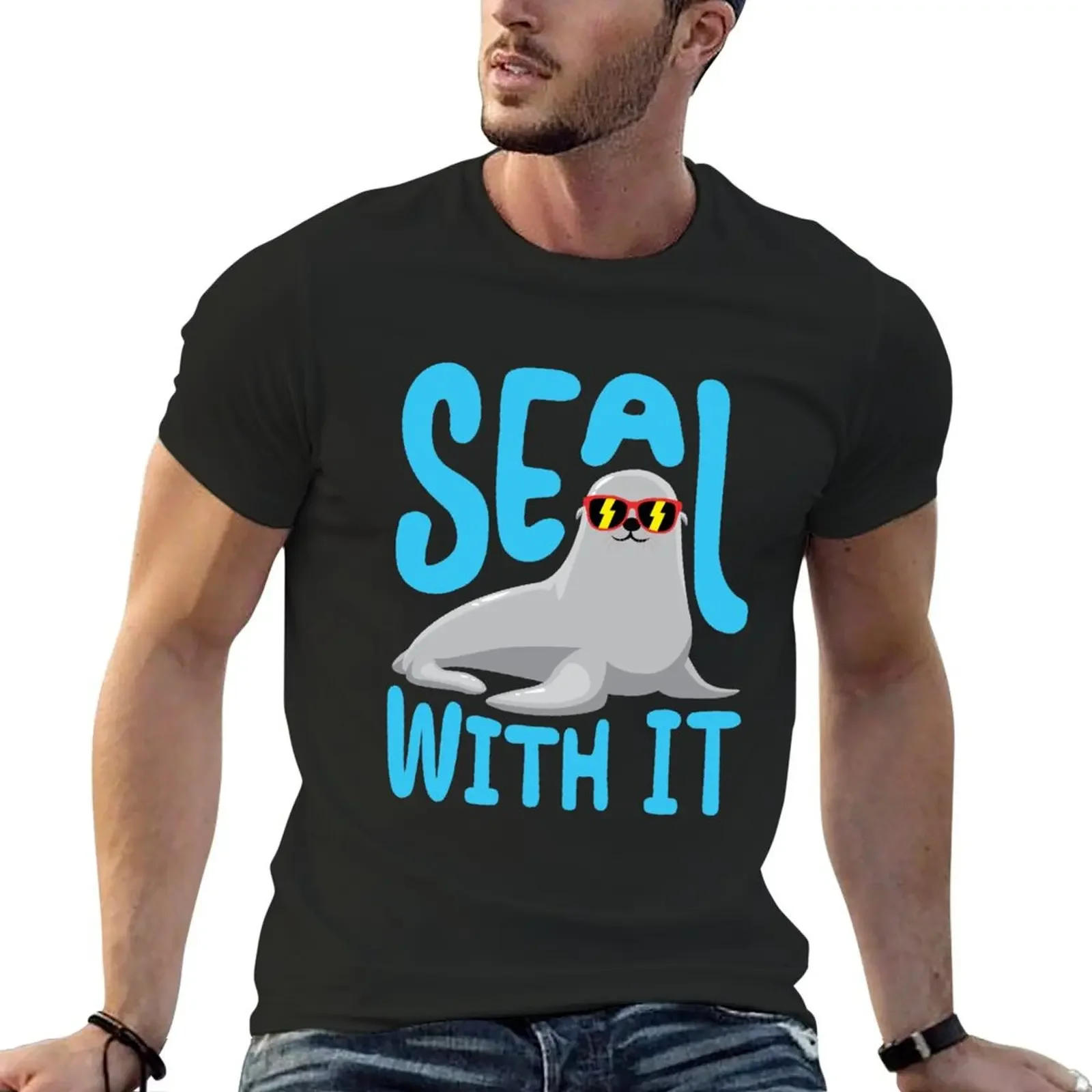 Seal With It Seals Sea Life T-Shirt summer tops man clothes anime mens graphic t-shirts hip hop