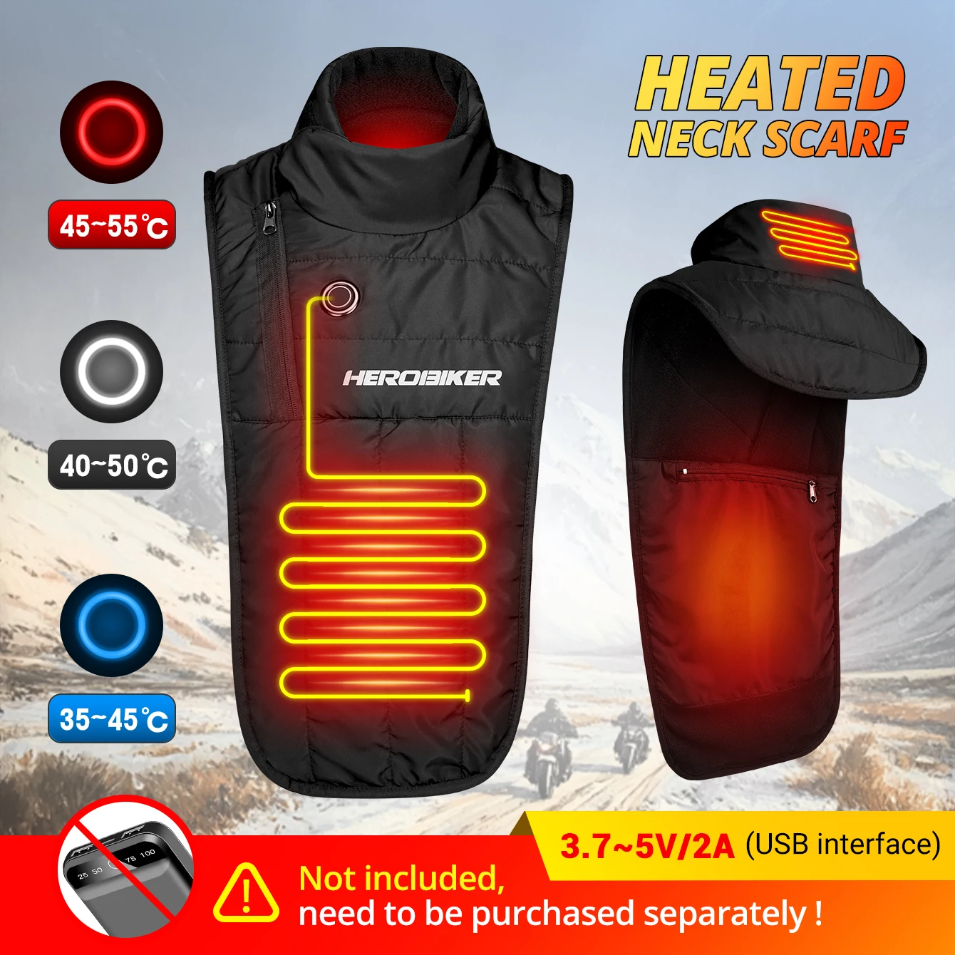 Heating Windproof Neck Winter Motorcycle Cold Protection Neck And Chest With Fleece Neck Outdoor Sports Skiing Warm Neck