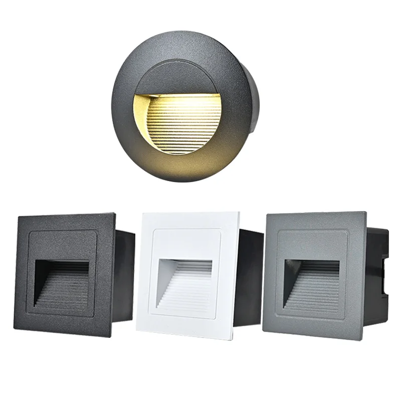 Dimmable 3W 5W Recessed LED Outdoor Waterproof Wall Lamp Footlight Stair Light Corner Wall Light Aluminum Wall Washer Pathway