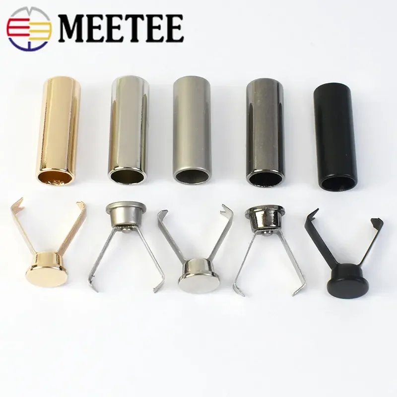 Meetee 20Pcs 20mm Metal Cord Stopper Rope Ends Stoppers Lock Decoration Button For Garment Cap DIY Hardware Sewing Accessories