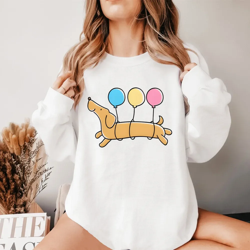 Dachshund Teckel Funny Cute Dog Animal Hoodies Autumn Sweatshirts Women Long Sleeve Casual Personaity Kawaii Clothes