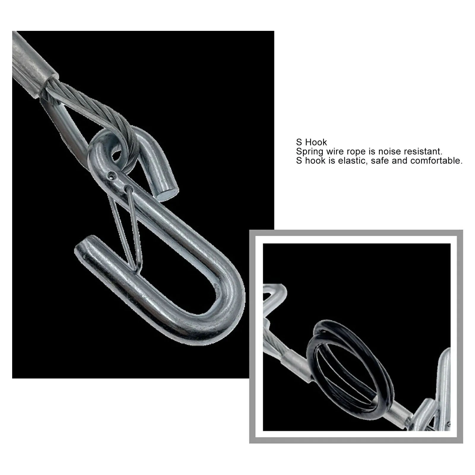 

Towing Safety Cable Trailer Safety Cable 27.6 Inch S Hook Spring Safety Rope RV 3500lbs Weight Capacity Safety Towing Cable