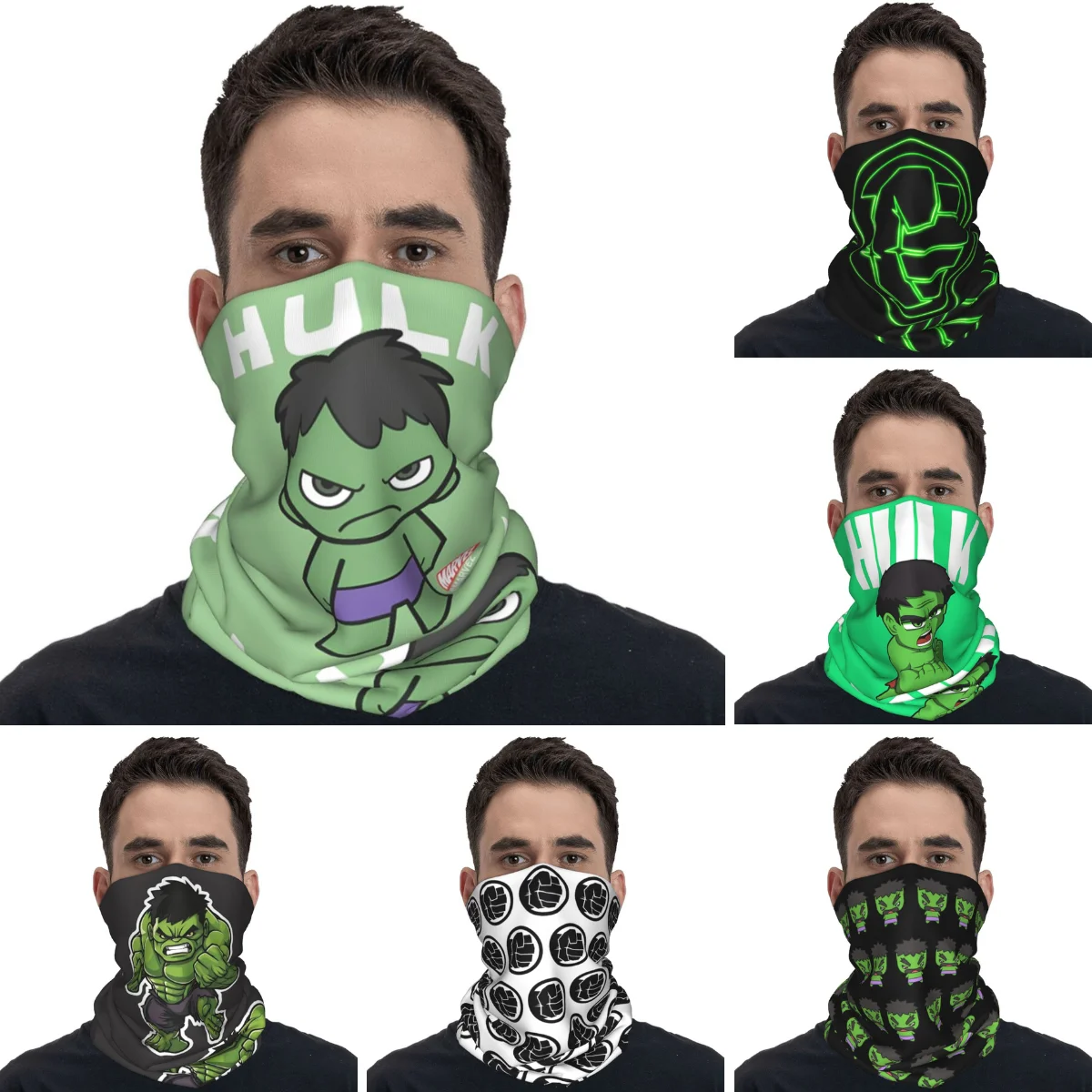 Hulk Mini Hulk Catoon Super Hero Bandana Bicycle Mask Hiking Camping Sun Protection Balaclava Custom Soft Warm Face Cover Mask