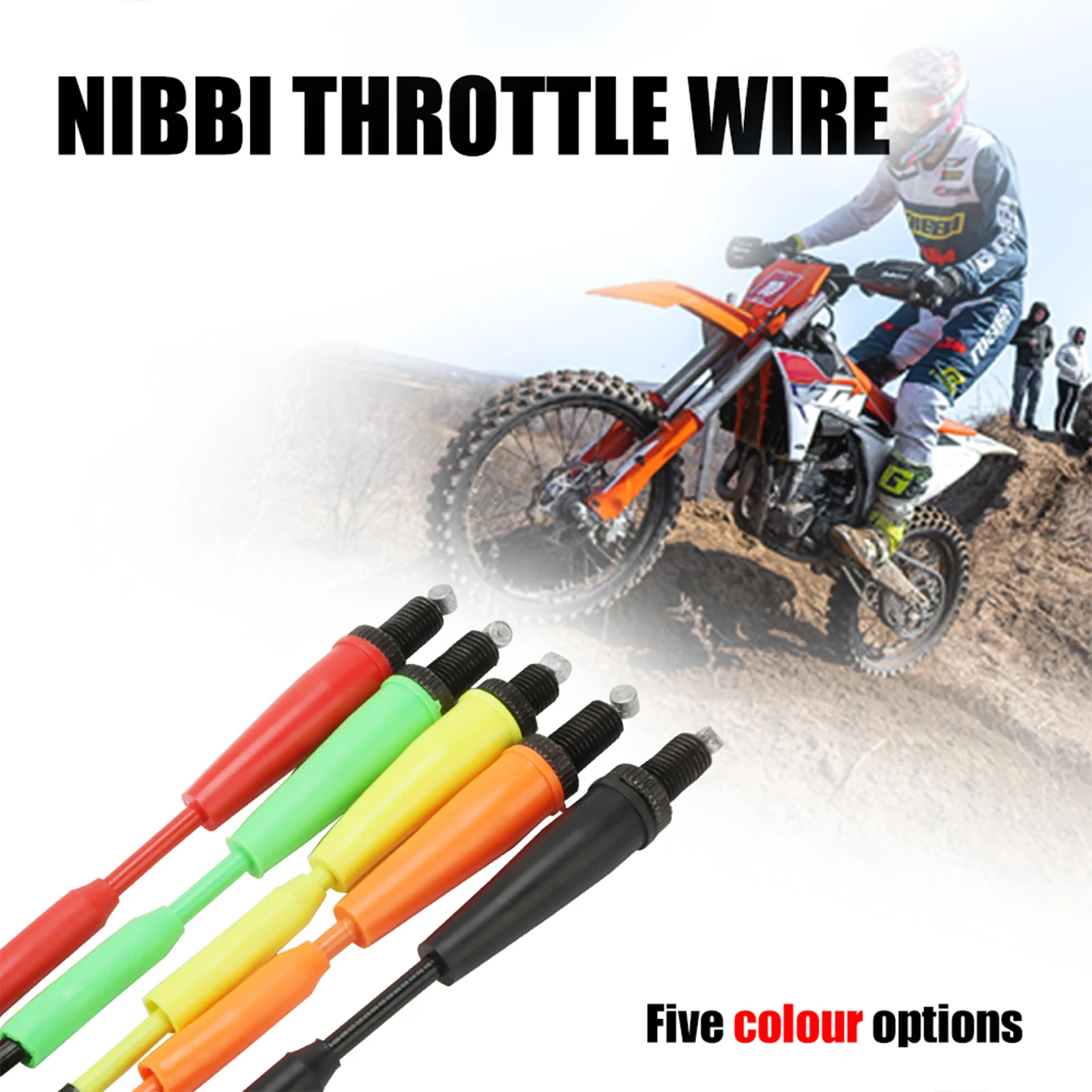 NIBBI Motorrad-Gaszug, 102 cm Verbindung, Gaspedal, verstellbares Kabel, Bewegungsabstand 12 cm, für Yamaha KTM Motor – Detail 1