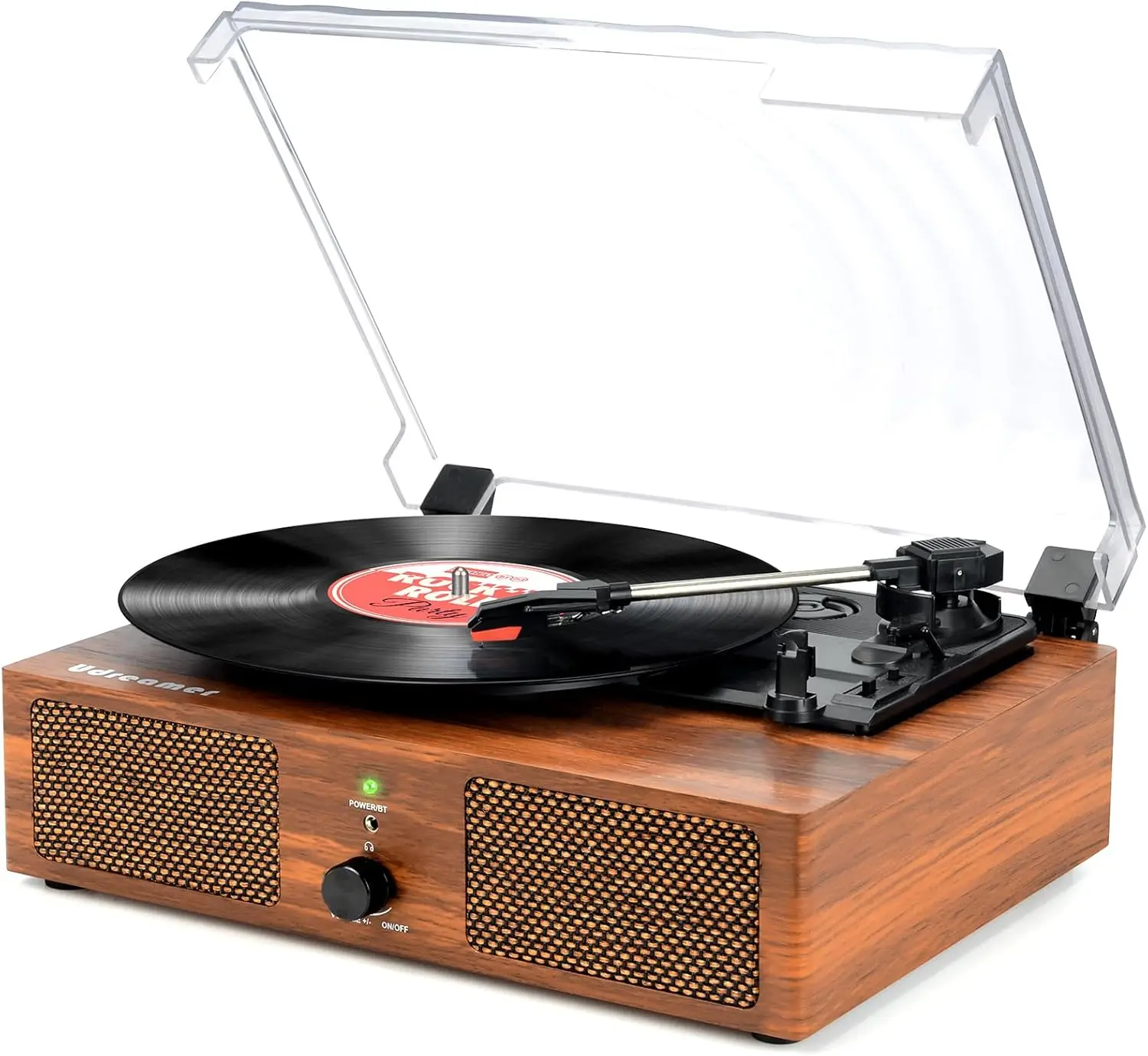 

Vinyl Record Player with Upgraded Speakers, Bluetooth, USB, 3 Speed, AUX, Headphone Jack & RCA Output
