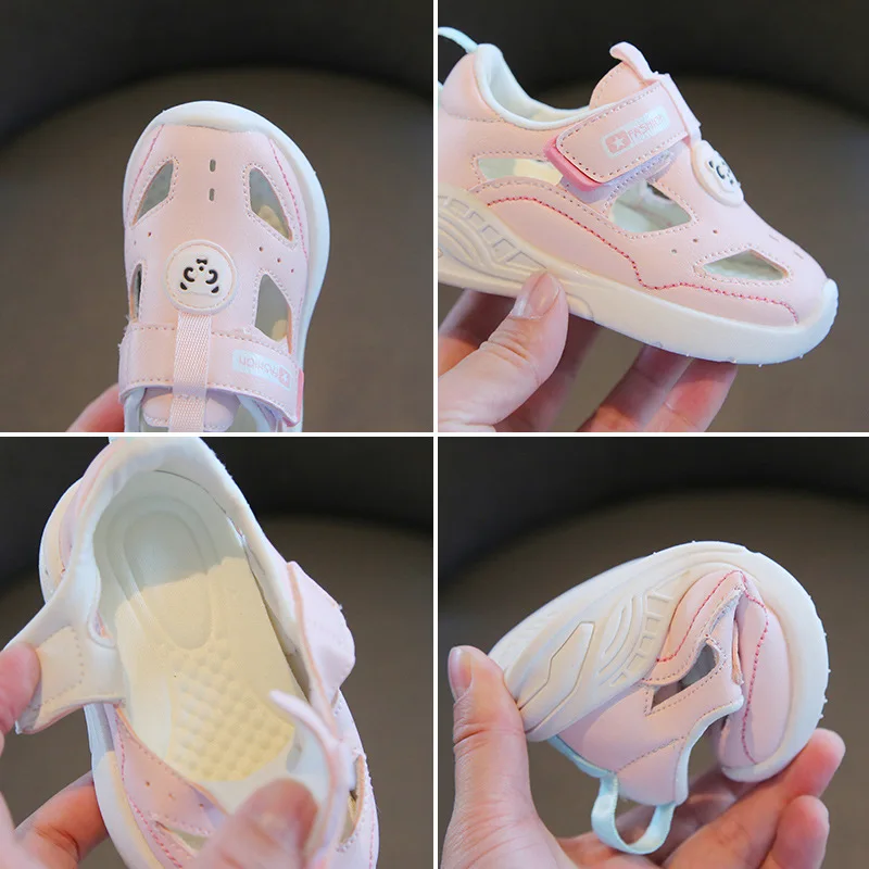 2024 Lente Nieuwe Baby Peuter Sleutelschoenen Baby Boy Coolname Sneaker Zachte Bodem Baby Meisje Sandalen Generatie Haar