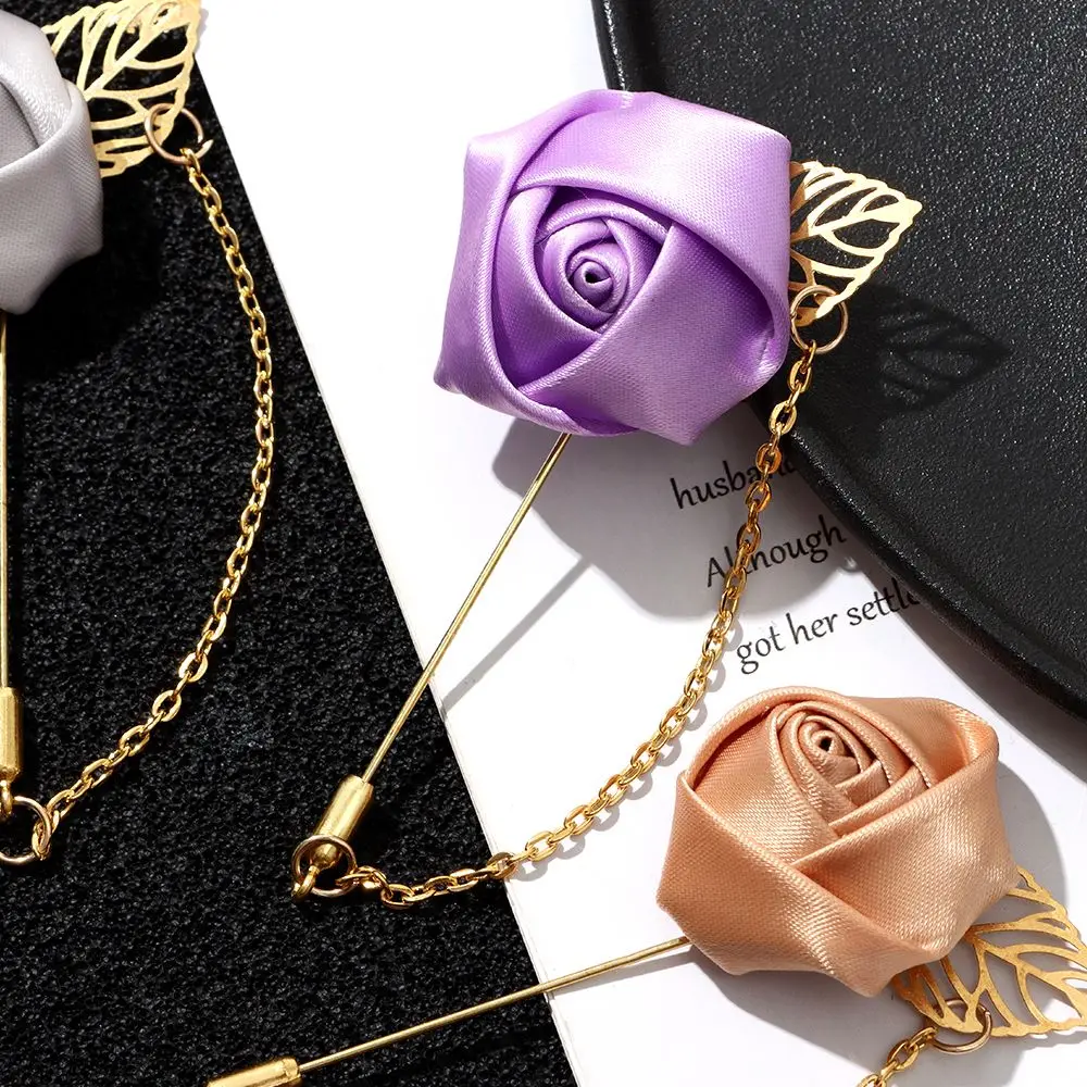 Lapel Pin เข็มกลัดแฟชั่น Pin เจ้าสาวงานแต่งงานตกแต่งผู้ชาย Boutonniere ที่ดีที่สุด Man Corsage เจ้าบ่าว Boutonniere Rose ดอกไม้เข็มกลัด