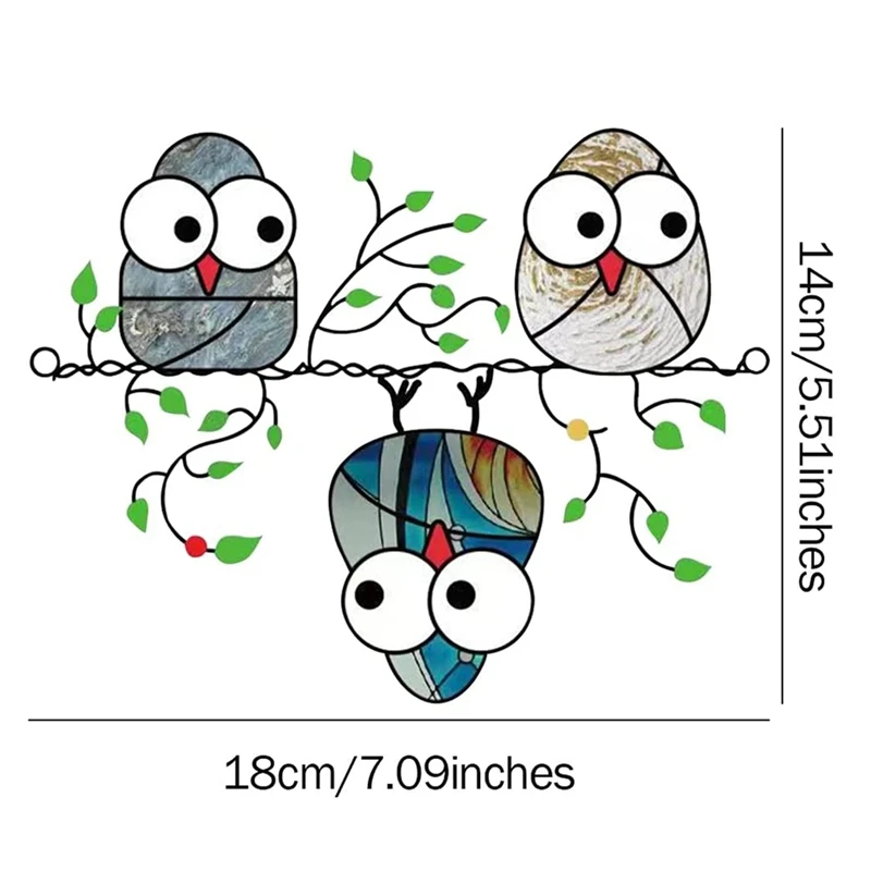 لطيف الكرتون 3 البومة قلادة الإبداعية اللون البومة قلادة ديكور حديقة المنزل الباب شنقا الزينة، B سهلة الاستخدام
