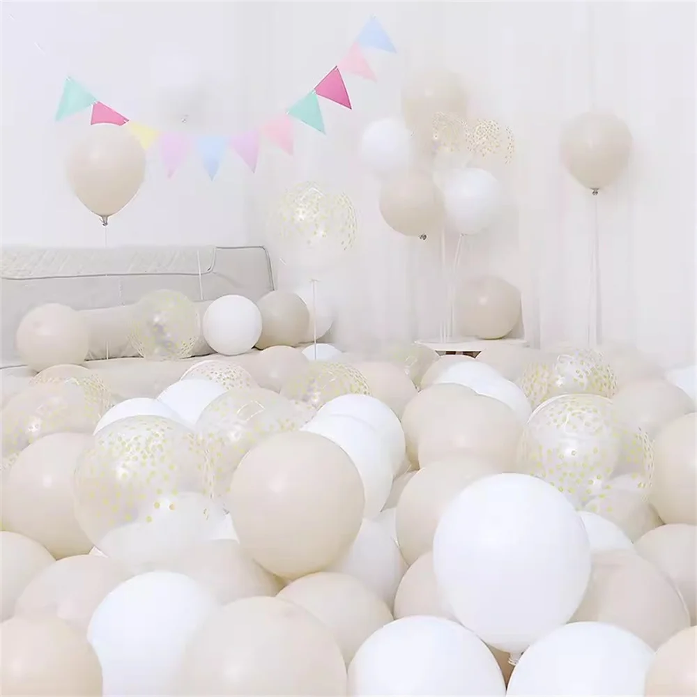 15pcs Cream Brown White Sand Balloons Pink Matte Beige Balloon Arch Wedding Bridal Shower Baby Birthday Party Decor Air Globos