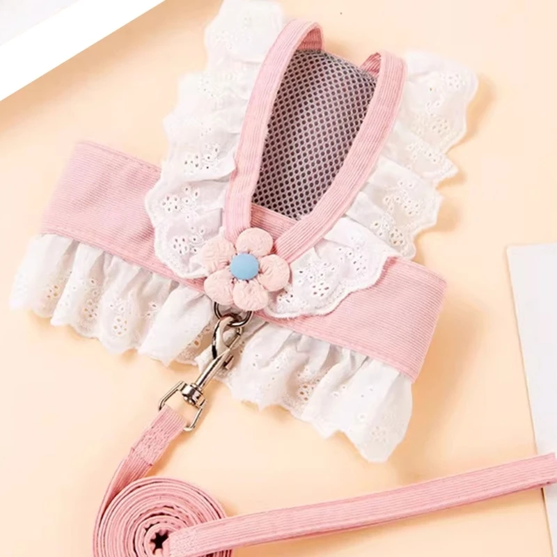Kaninchengeschirr und Leine-Set aus weichem, atmungsaktivem Polyester für kleine Haustiere Freien, bequem, ausbruchsicher – Detail 7