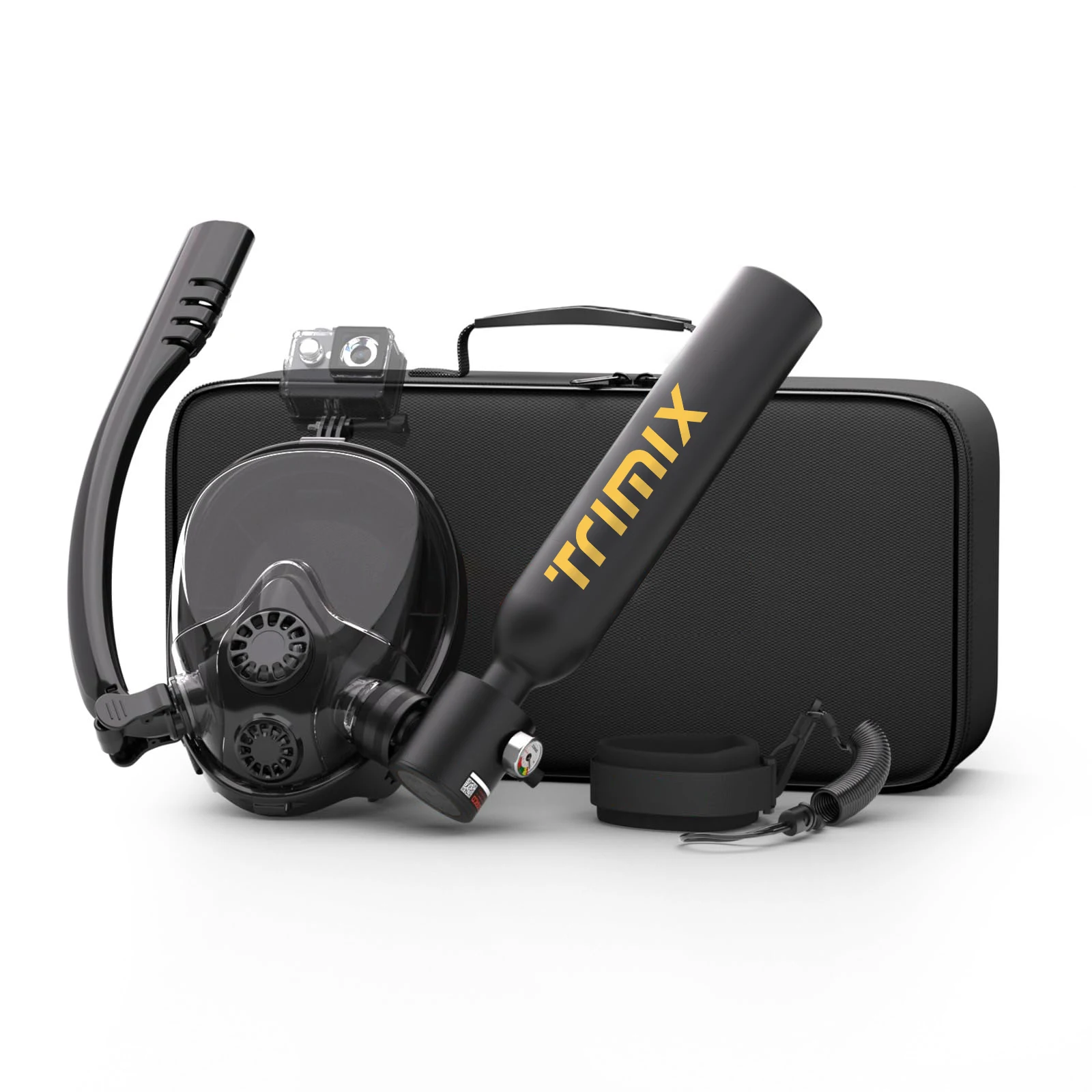 TRIMIX Mini Scuba Lung Tank 0,5 L con maschera per lo snorkeling Supporto fino a 10 minuti Respirazione subacquea Profondità 5 metri