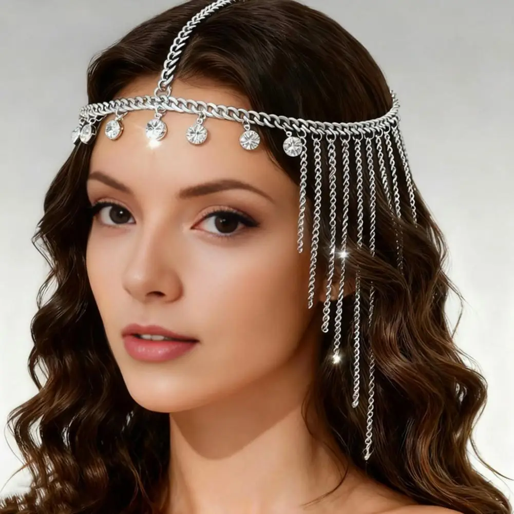 Multi-layered Hair Chain Rhinestone Tiara Headpiece Adjustable Hair Chain Headpiece for Women Multi-layered Rhinestone Tiara