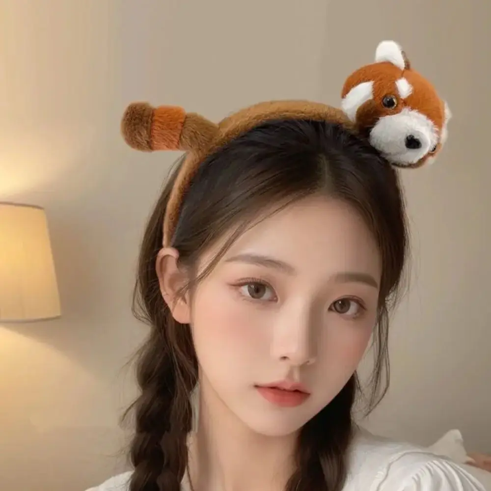 

Funny Lightweight Hair Bands Raccoon Plush Hair Band Adjustable Non Slip Hair Hoop Cosplay