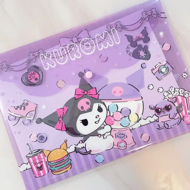 Sanrio July New Limited A4 Snap File Pouch Cartoon Little Twin Stars Cinnamoroll Mymelody Kuromi Folder Anime Toys Children Gift