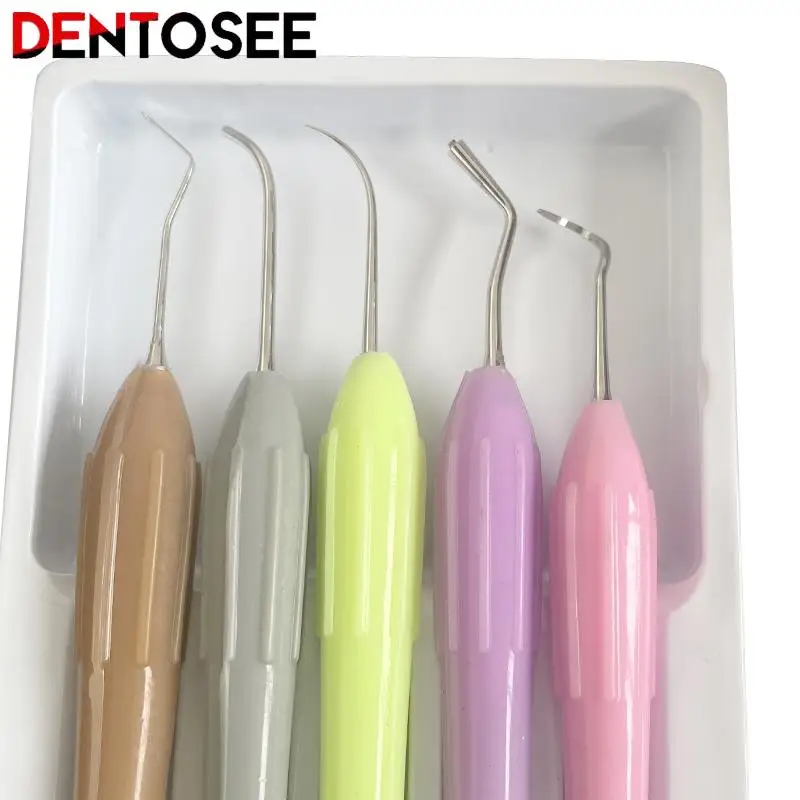 5Pcs/set Dental Resin Filler Aesthetic Restoration Kit Fit for Lm Resin Knife with Silicone Handle Dentistry Tool