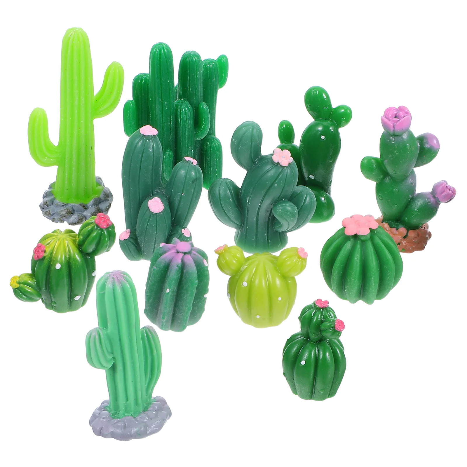 

12 Pcs Cactus Micro Landscape Bonsai Craft for Kids Cute Resin Figurines Desktop