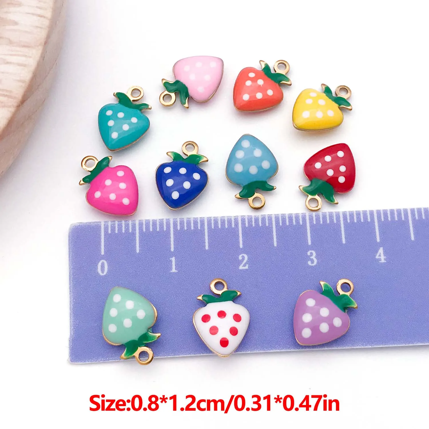 5pcs Stainless Steel Enamel Strawberry Charms, Fruits Pendants For DIY Bracelets Necklaces Earrings Jewelry Making Accessory