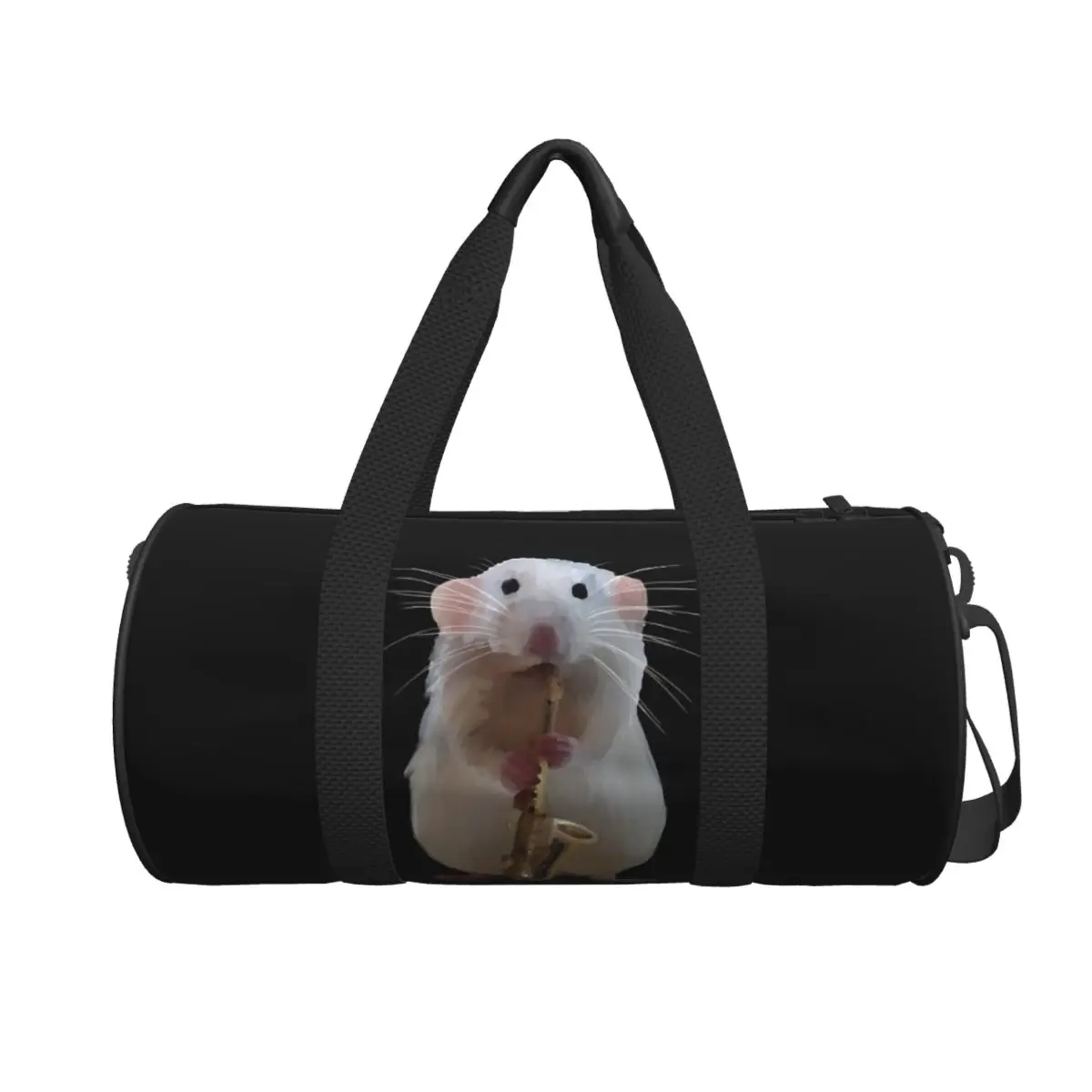

Rat Playing The Saxophone Large Duffle Gym Bag Waterproof Duffle Travel Bags Handbags Fitness bag
